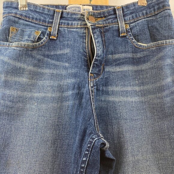 Signature By Levi Strauss & Co. Womens Medium Blue Bootcut Jeans Misses 8 Short - Picture 13 of 16